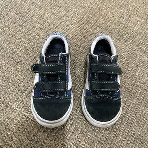 Vans Toddler Sz 8 Black and Blue Velcro  w star detail Sneakers